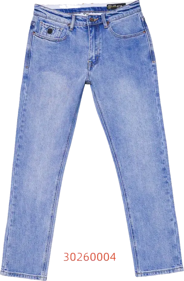C-15 light-blue straight-fit jeans floating over an indigo background